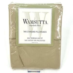 Set 2 NIP New Vintage Wamsutta Supercale Plus Percale Birch Standard Pillowcases